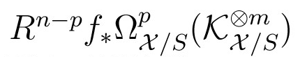 $R^{n-p}f_*\Omega^p_{X/S}(K_{X/S}^{\otimes m})$